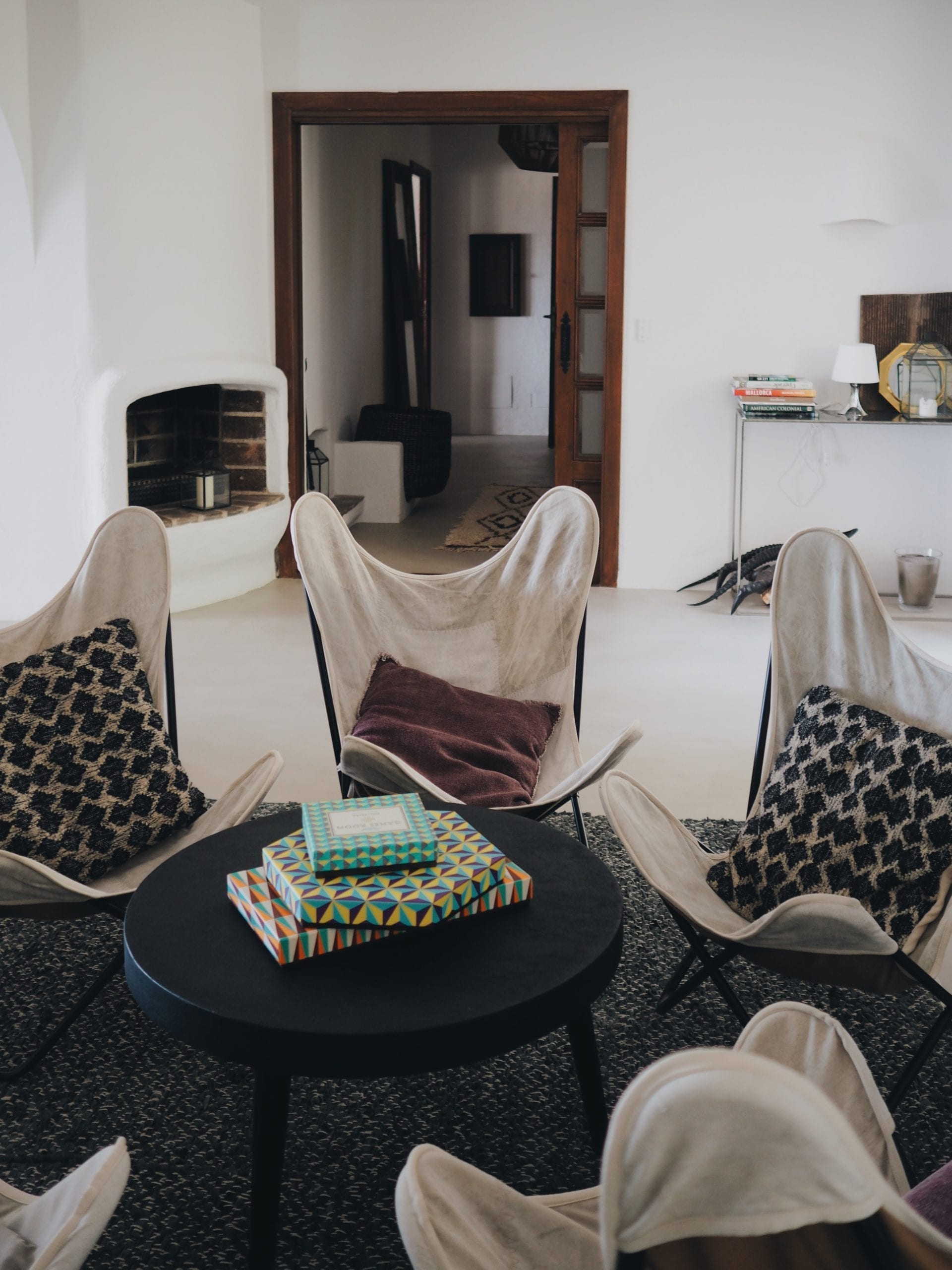 Minimalist living room design at Villa Son Font in Mallorca, Spain