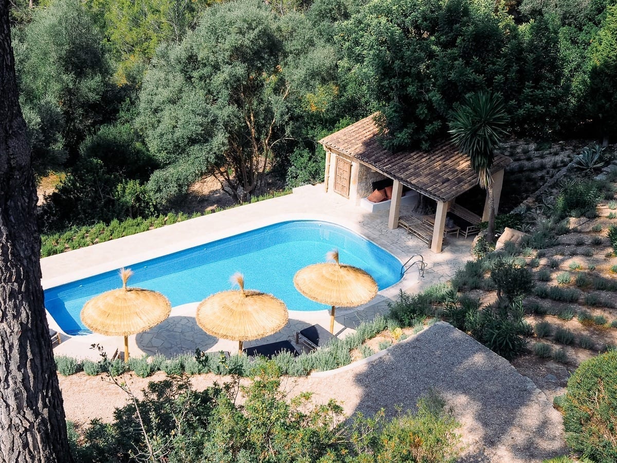 Outdoor swimming pool at Villa Son Font in Mallorca, Spain