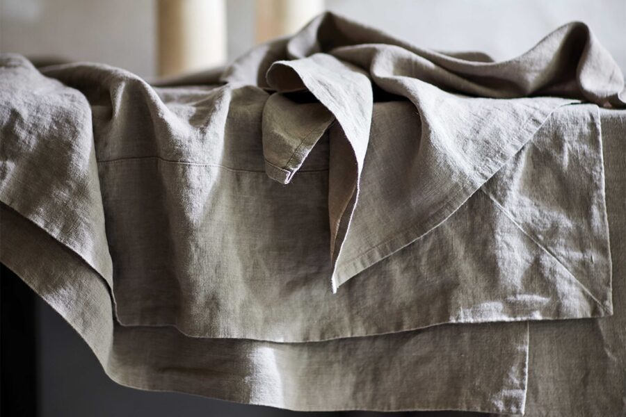 once milano and &YOU bone linen tablecloth in grey
