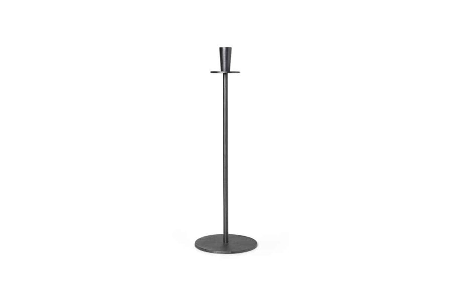 ferm living hoy casted candle holder in black