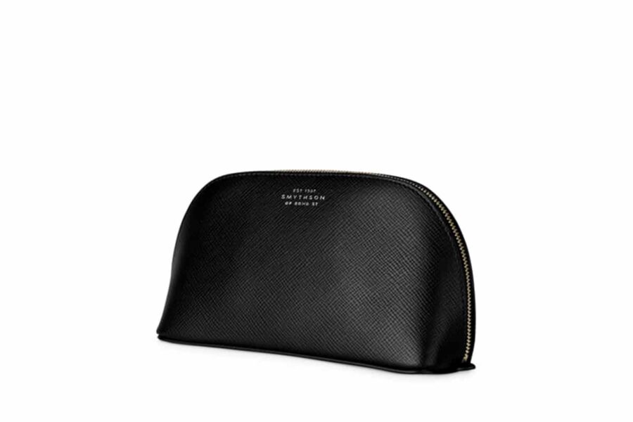 Smythson Leather Cosmetic Case in Navy