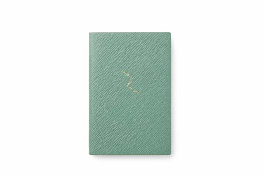 Smythson leather notebook in green