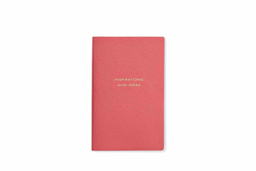 smythson leather notebook in red
