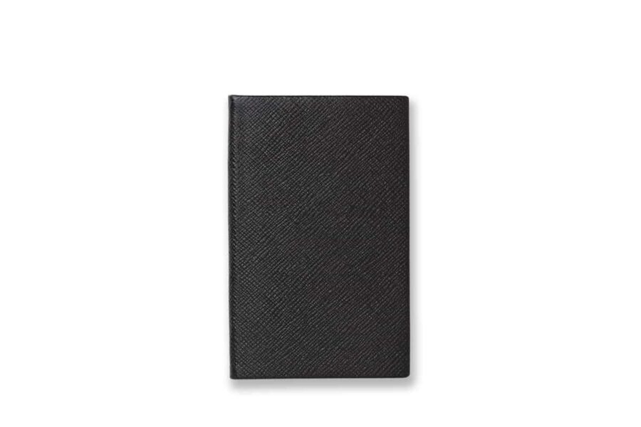 smythson leather notebook in black