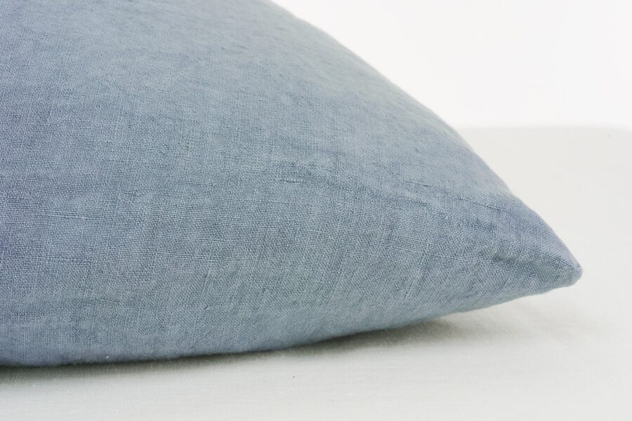 once milano linen cushion in blue