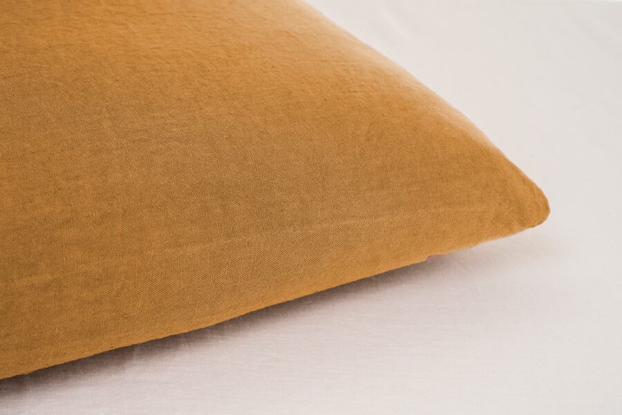 once milano linen cushion in yellow