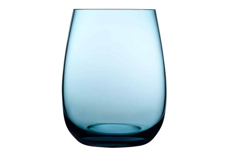 Nude Glass colored u set of 4 glasses in blue