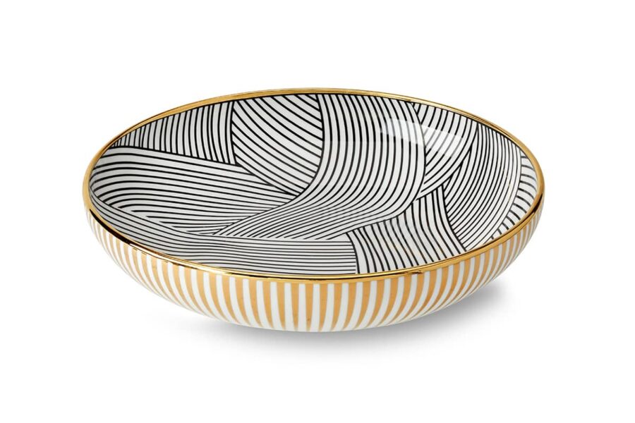 1882 Ltd Lustre Pasta Bowl in Black and Gold