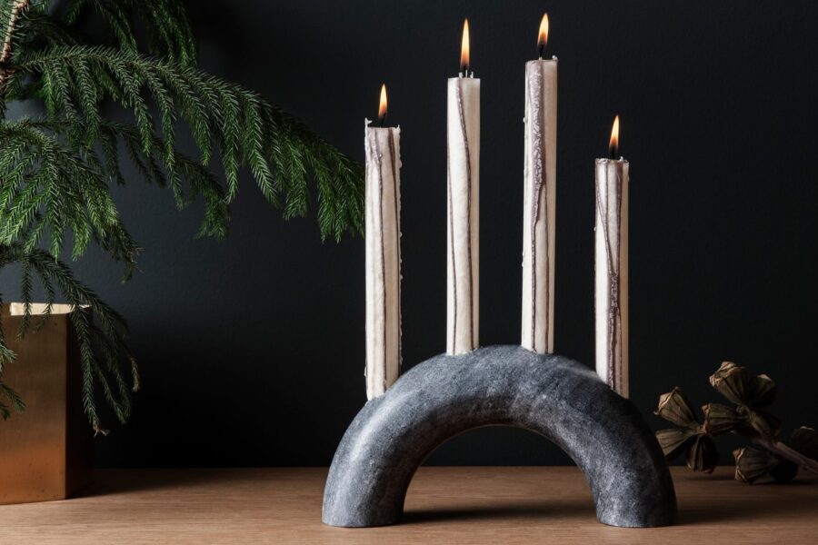 Ferm Living Bow Candle Holder in Grey